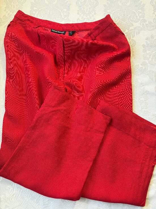 Harve Benard Pants - ⚠️VTG Harve Benard Red Linen Trousser Pants 30" Waist ILGWU Union Made USA 10